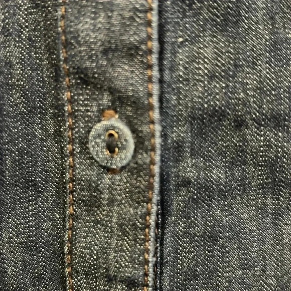 Calvin Klein Jeans dark denim button up dress size small - Picture 9 of 12